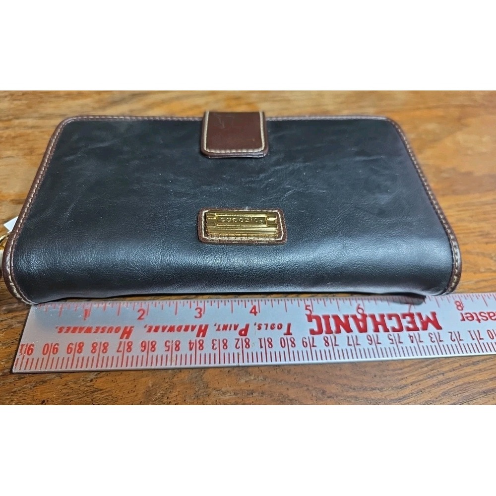 Capezio Black Checkbook‎ Wallet Clutch Wristlet Zip Change Purse With Pockets